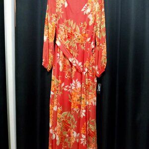 INC Tangerine Flower Print Dress